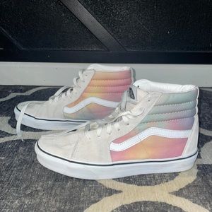Pastel/rainbow high top vans